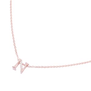 Dây cổ Kim cương chữ N hồng 416 CHU.N002P