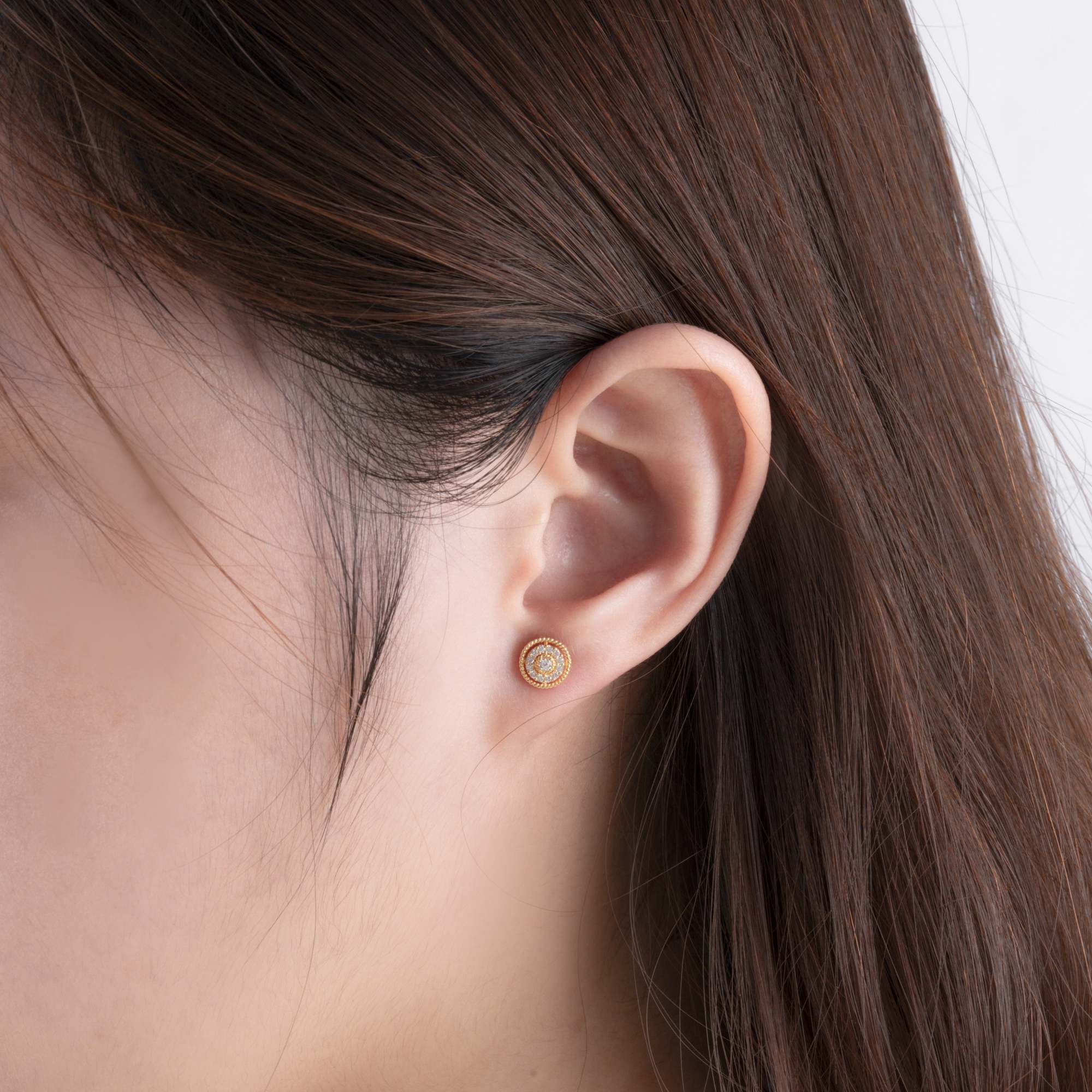 Bông tai Kim cương hoa 750 BGD0027820 - Ảnh 4