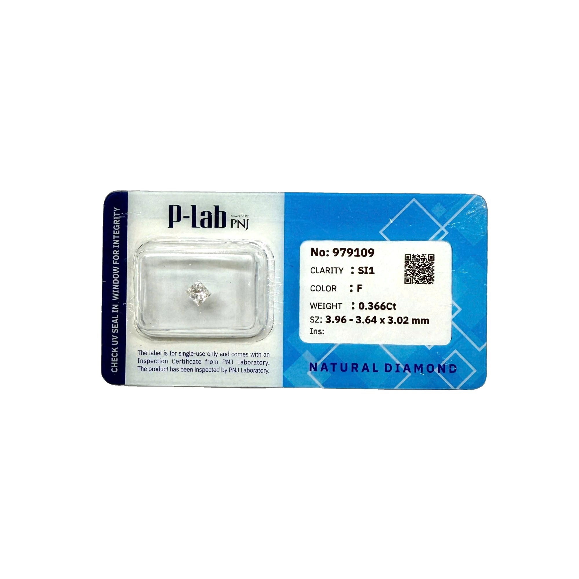 Kim cương viên 3.96 - 3.64 F SI1 Không có giấy kiểm định DDD0026246 - Ảnh 2