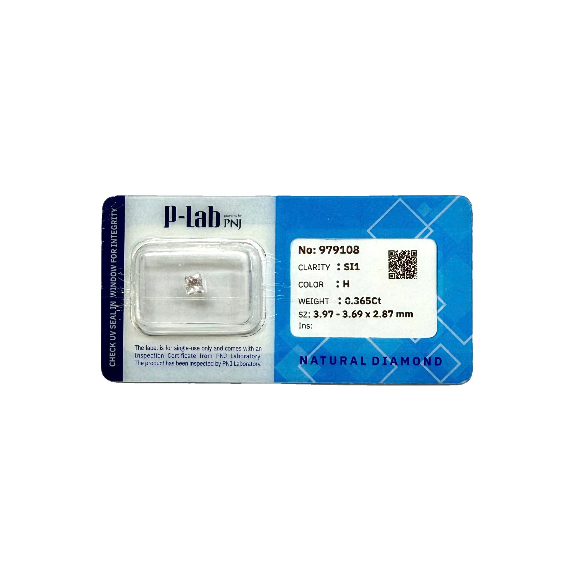 Kim cương viên 3.97 - 3.69 H SI1 Không có giấy kiểm định DDD0026247 - Ảnh 2