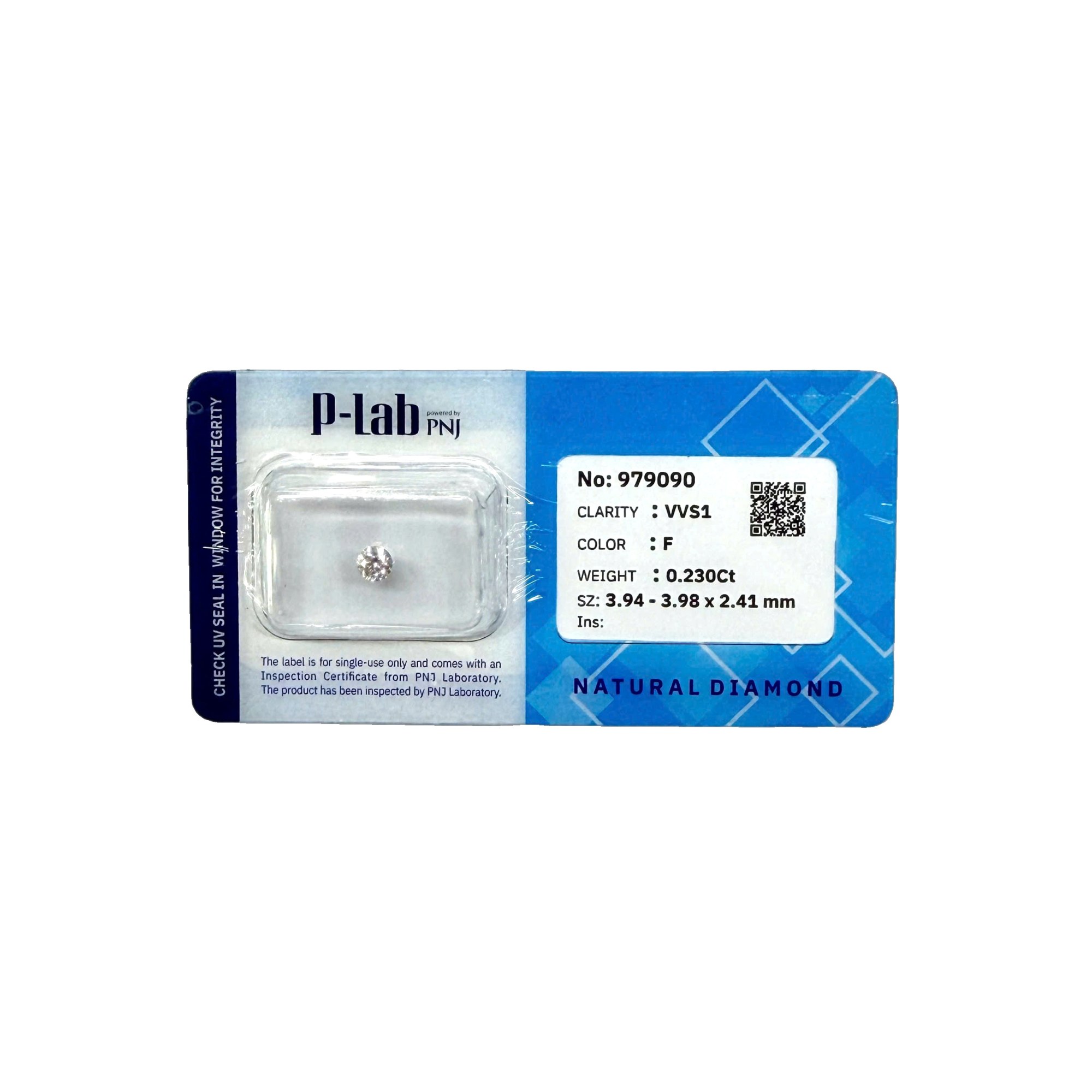 Kim cương viên 3.94 - 3.98 F VVS1 Không có giấy kiểm định DDD4015789 - Ảnh 2