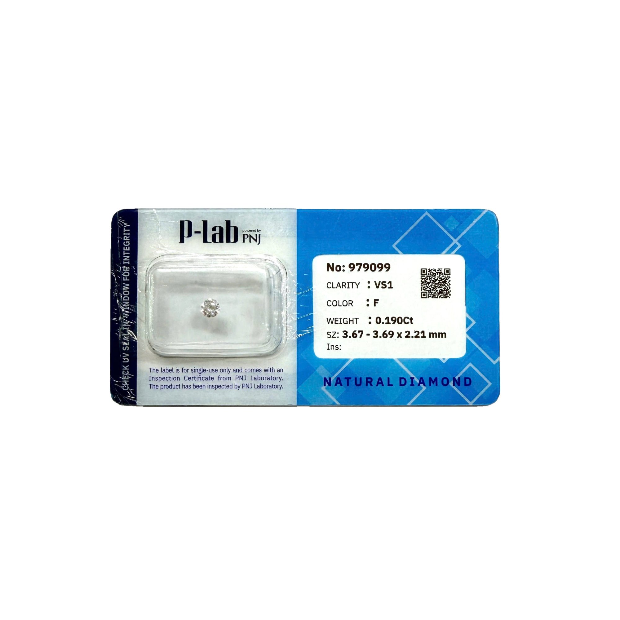 Kim cương viên 3.67 - 3.69 F VS1 Không có giấy kiểm định DDD4016348 - Ảnh 2