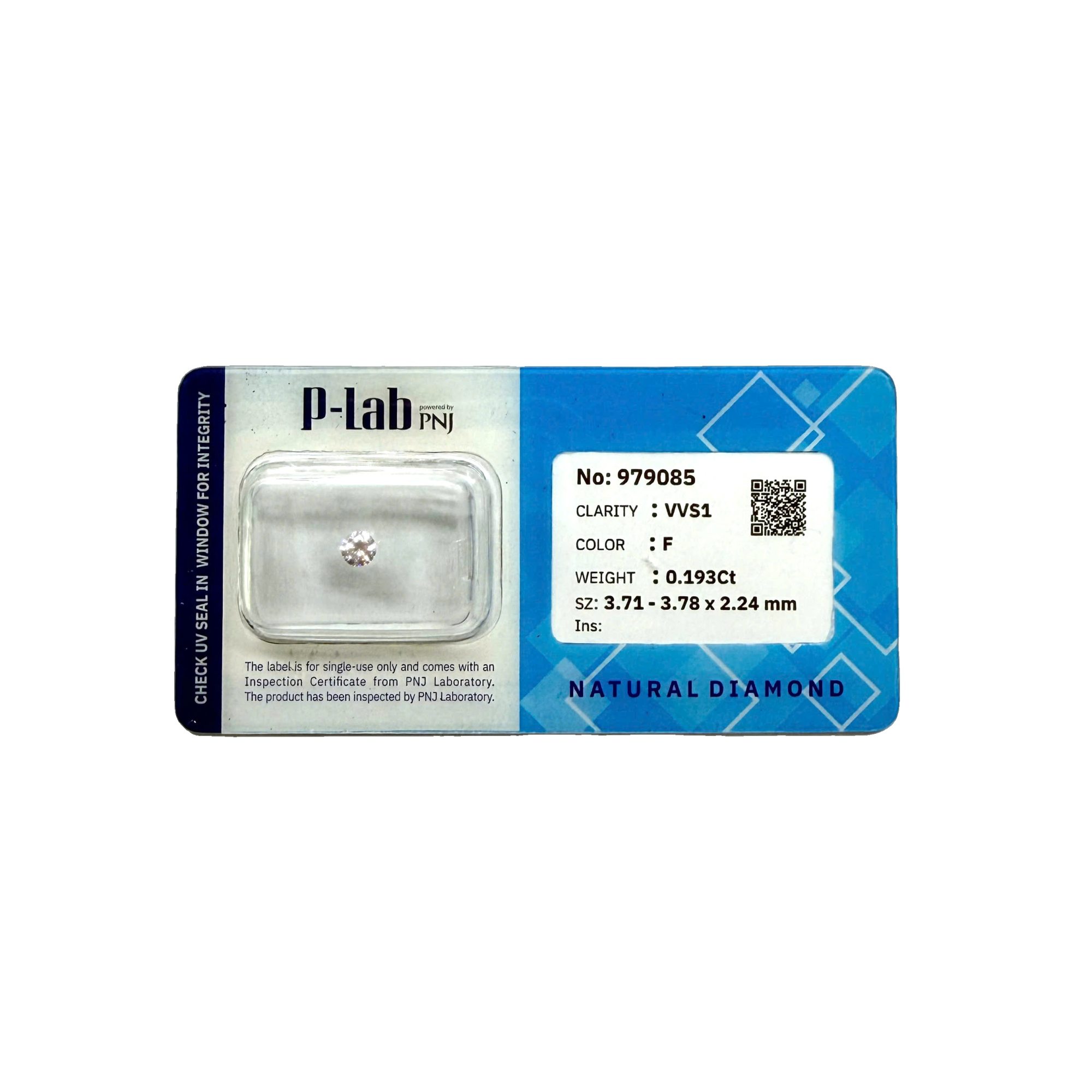 Kim cương viên 3.71 - 3.78 F VVS1 Không có giấy kiểm định DDD4016356 - Ảnh 2