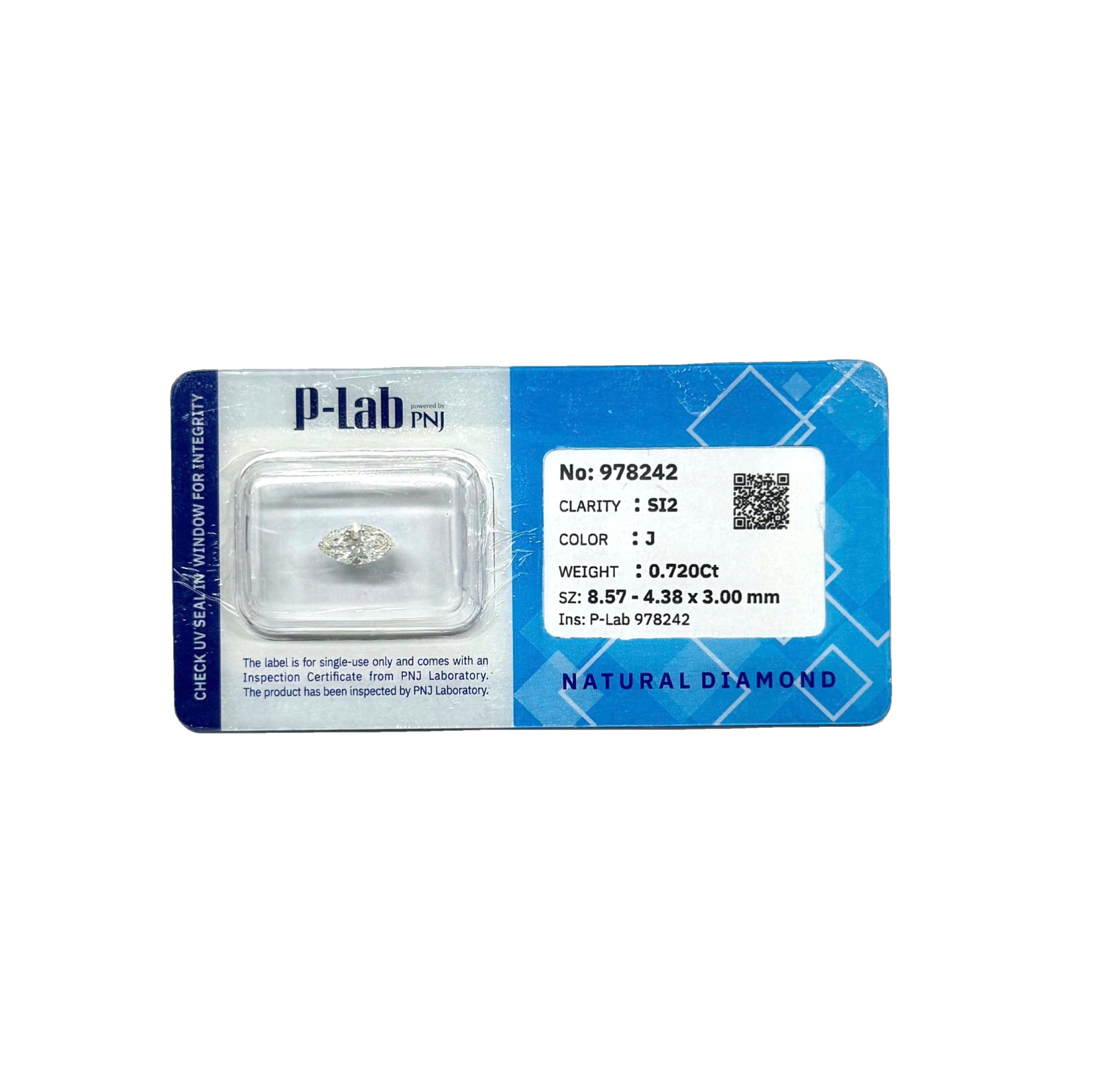 Kim cương viên 8.57 - 4.38 J SI2 P-LAB DDD4016413 - Ảnh 2