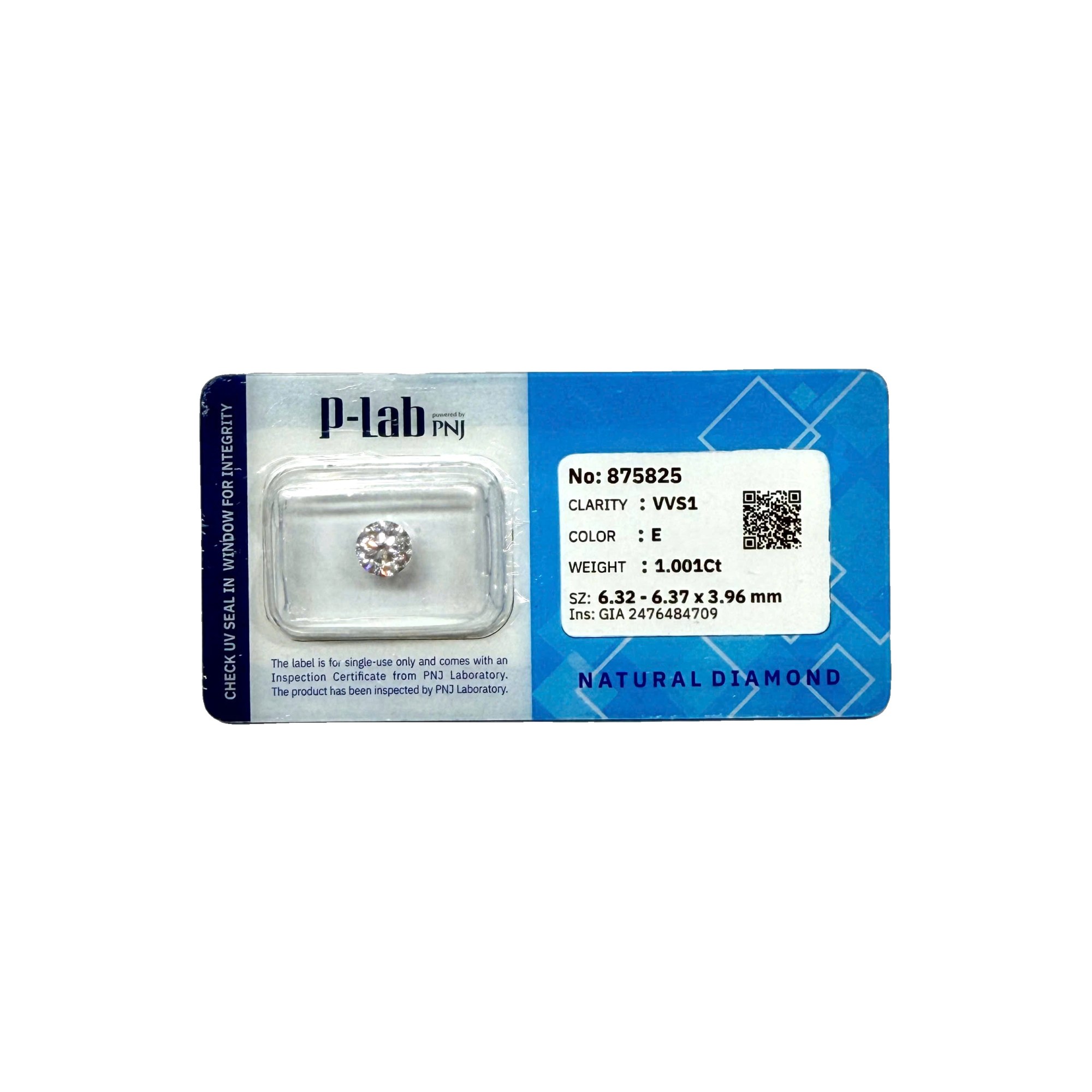 Kim cương viên 6.32 - 6.37 E VVS1 P-LAB DDD4016484 - Ảnh 2