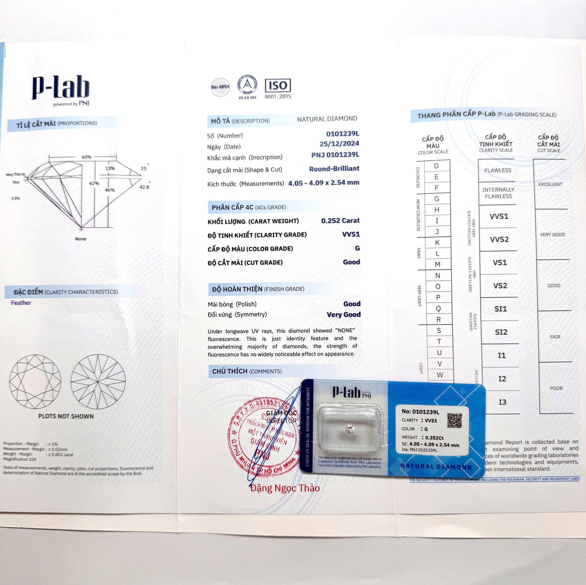 Kim cương viên 4.05 - 4.09 P-LAB DDD4016675 - Ảnh 3