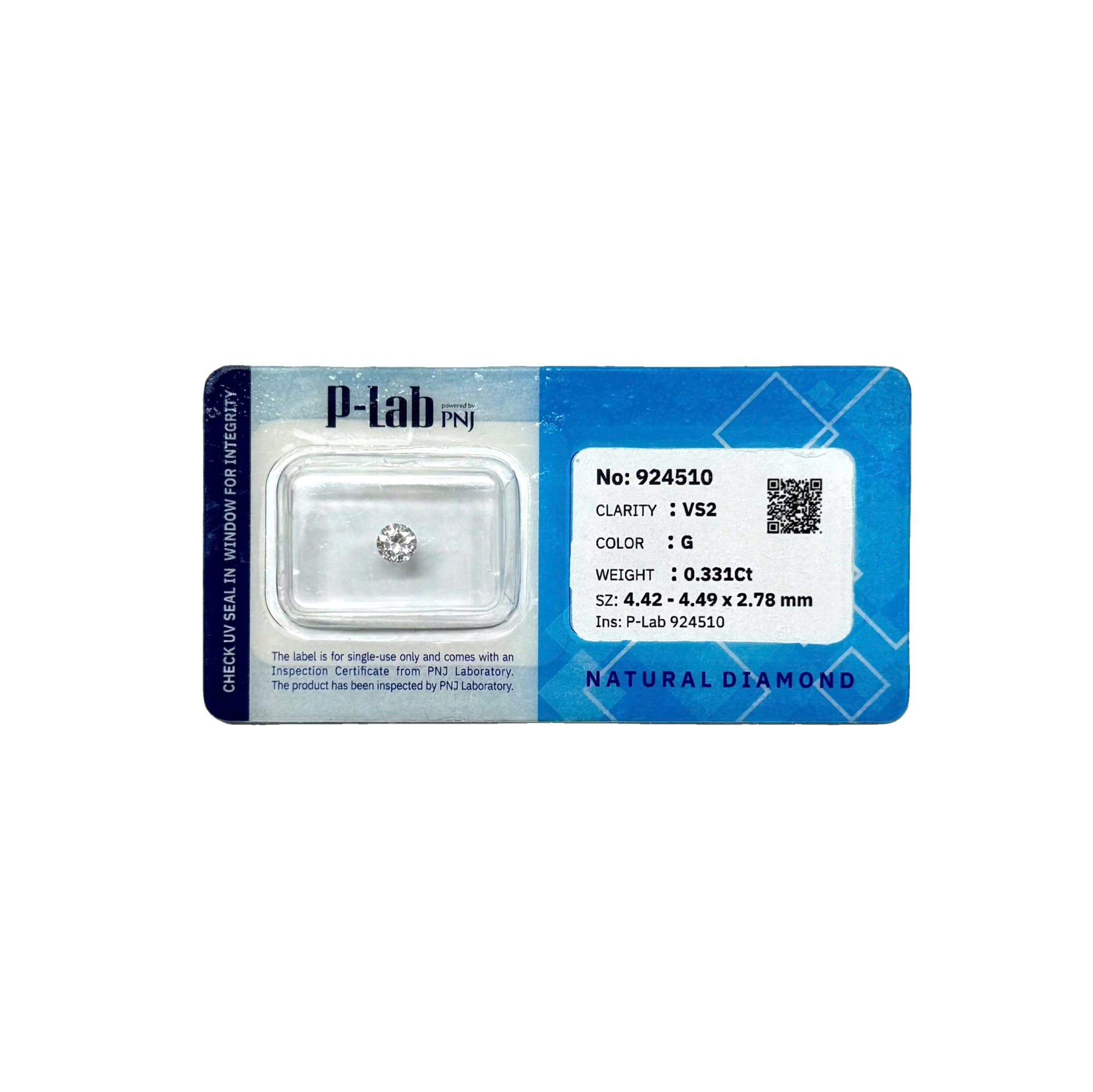 Kim cương viên 4.42 - 4.49 G VS2 P-LAB DDD4016726 - Ảnh 2