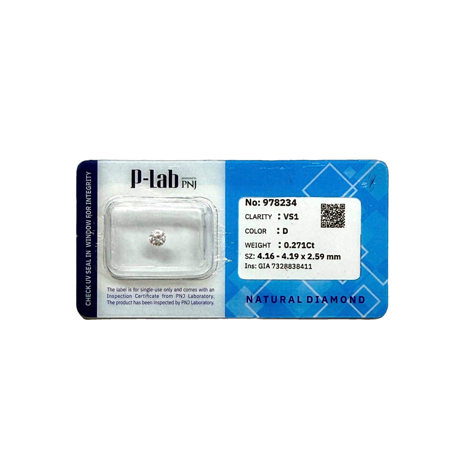 Kim cương viên 4.16 - 4.19 D VS1 P-LAB DDD4016790 - Ảnh 2