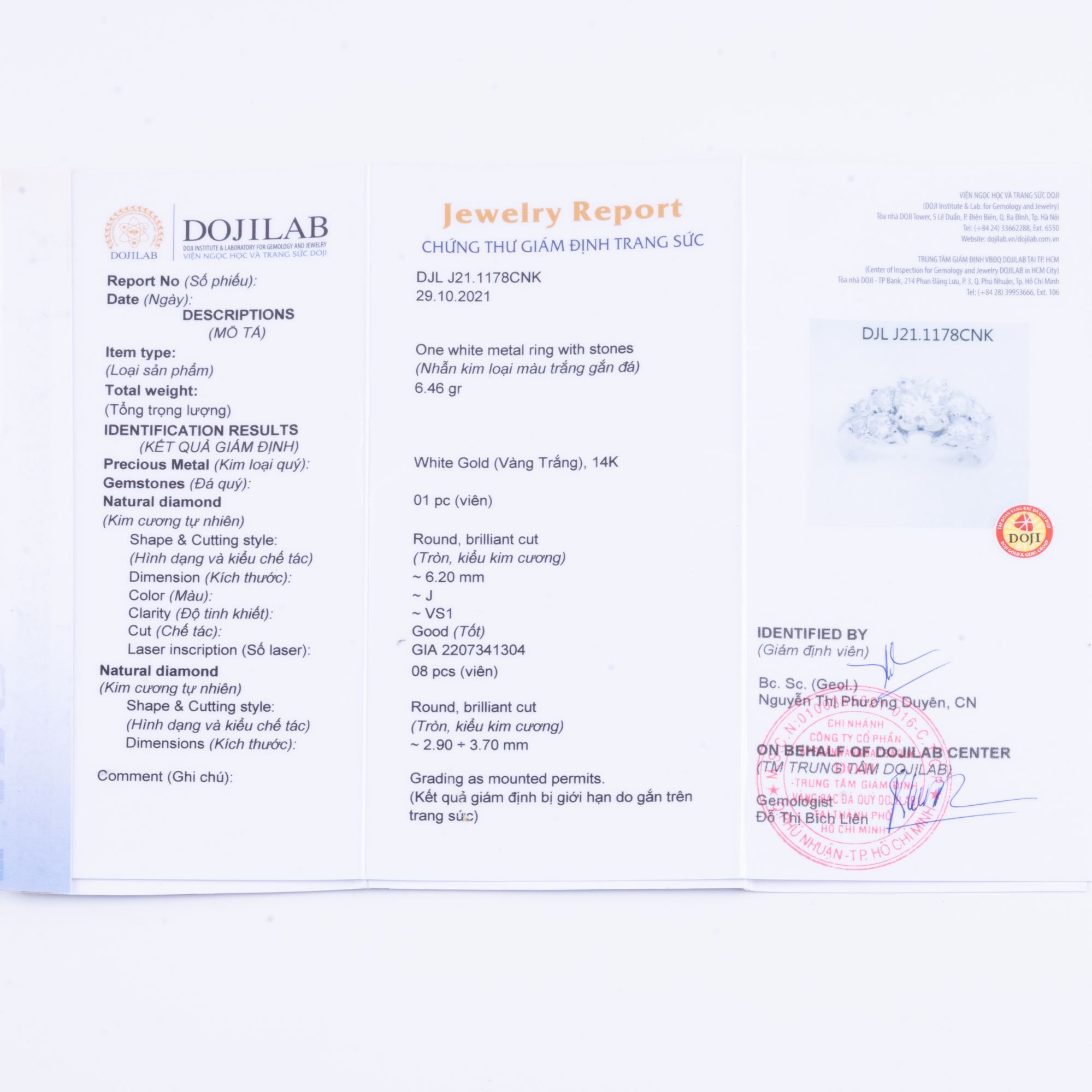 Nhẫn Kim cương 585 HAL.NC14T23NU.W585 - Ảnh 4