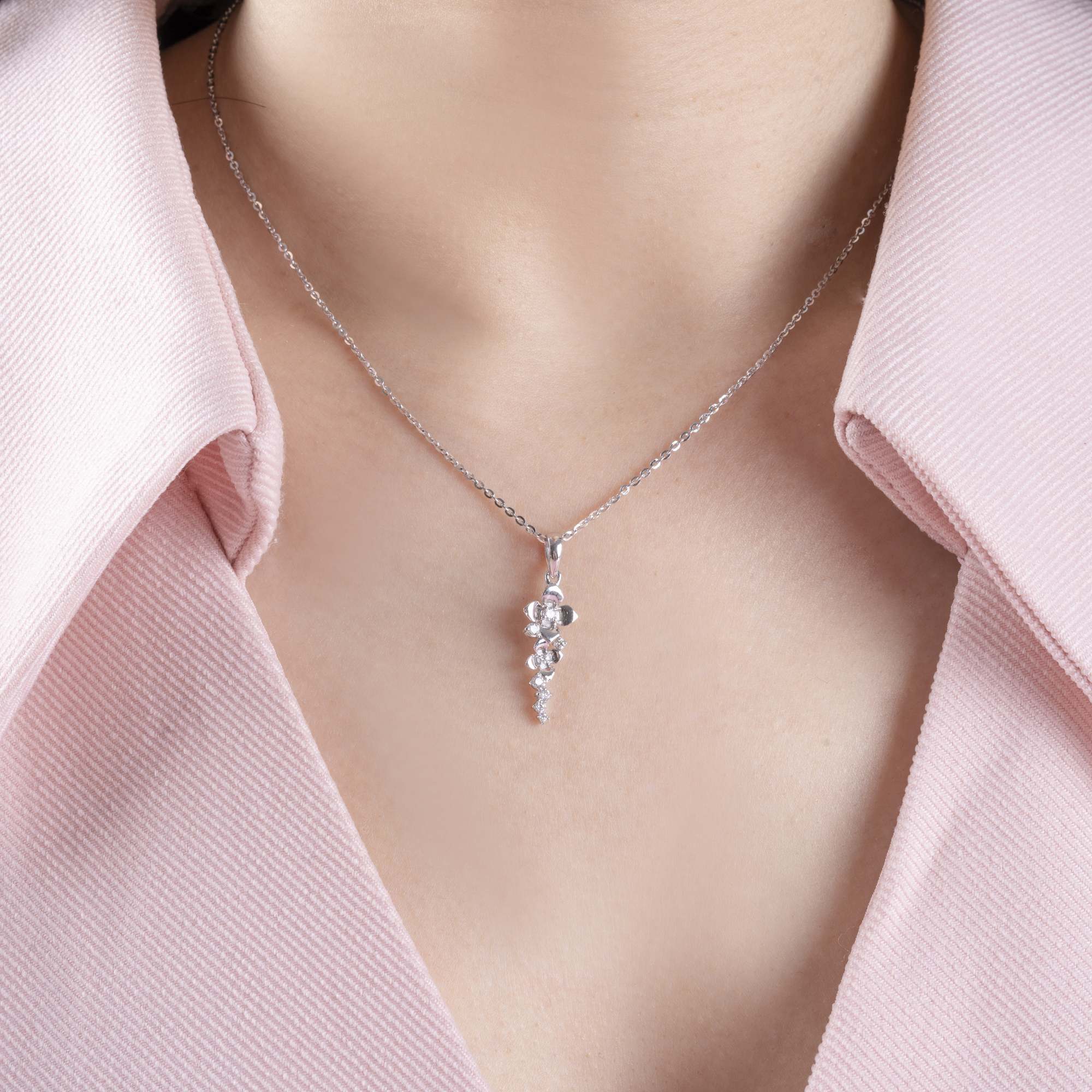 Mặt dây chuyền Kim cương hoa 416 HOA.MT1T21NUT7.W416 - Ảnh 4