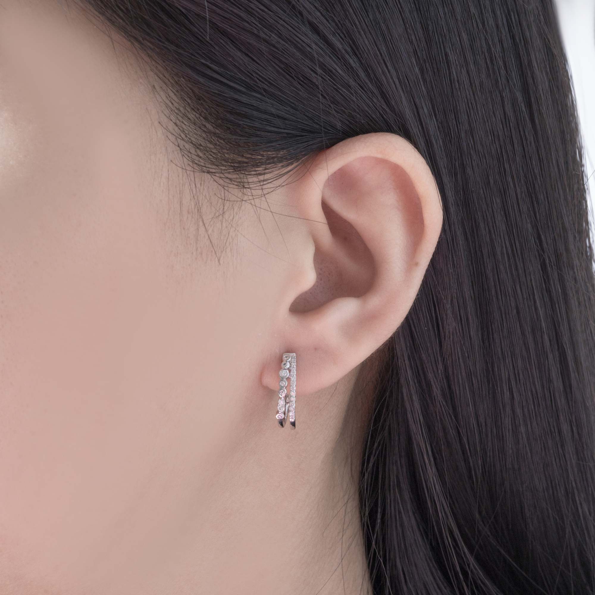 Bông tai Kim cương KHO.BT2T15NUT2.W416 - Ảnh 4