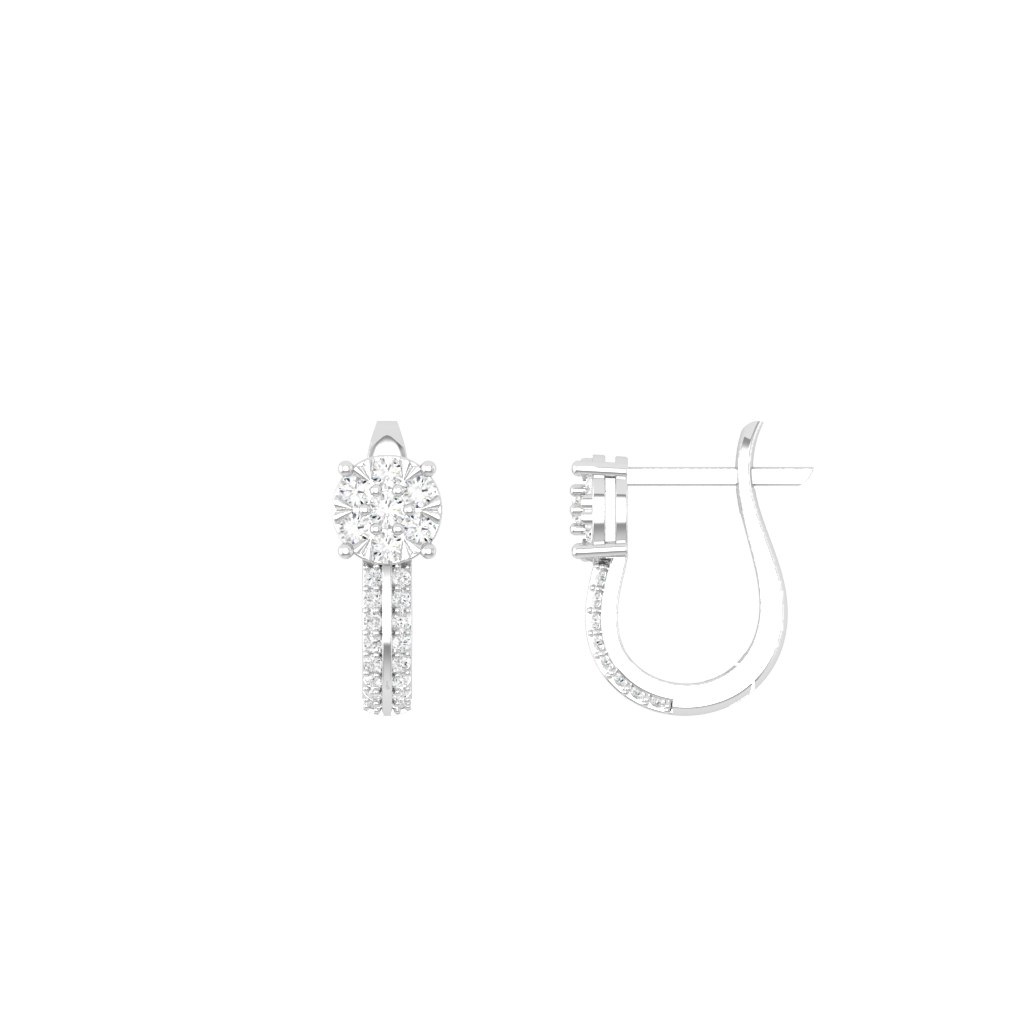 Bông tai Kim cương khoen 416 KHO.BT2T21NUT3.W416