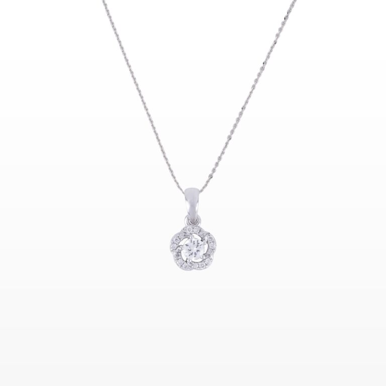 Mặt dây chuyền Kim cương hoa 585 HOA.MC10T12NU.W585