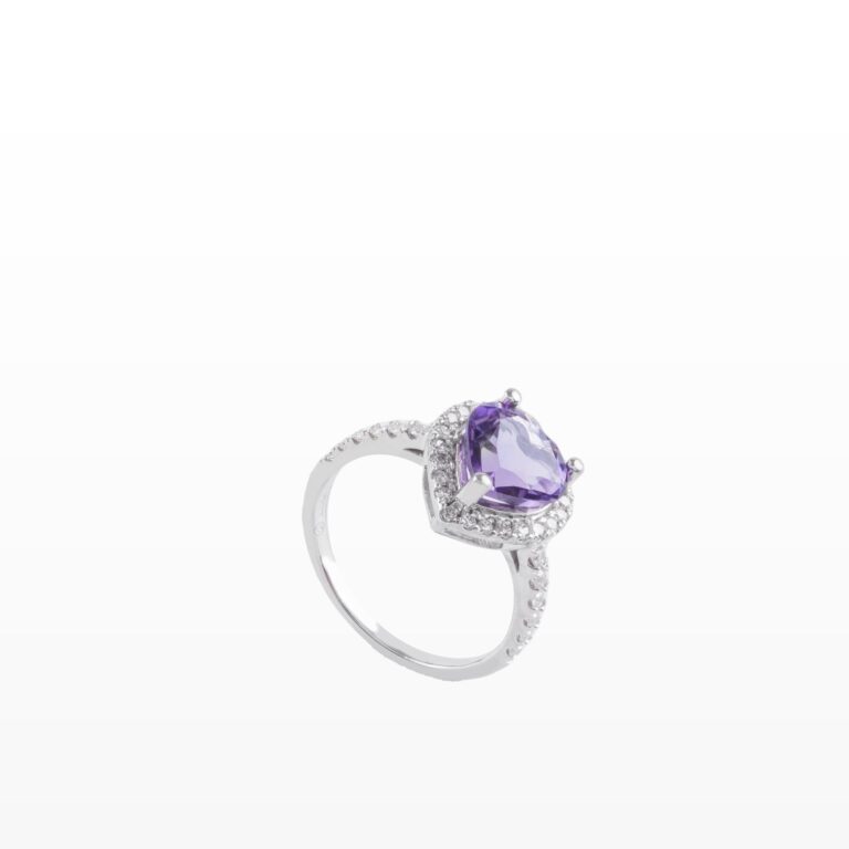 Nhẫn Kim cương Amethyst heart 585 NGD0027487