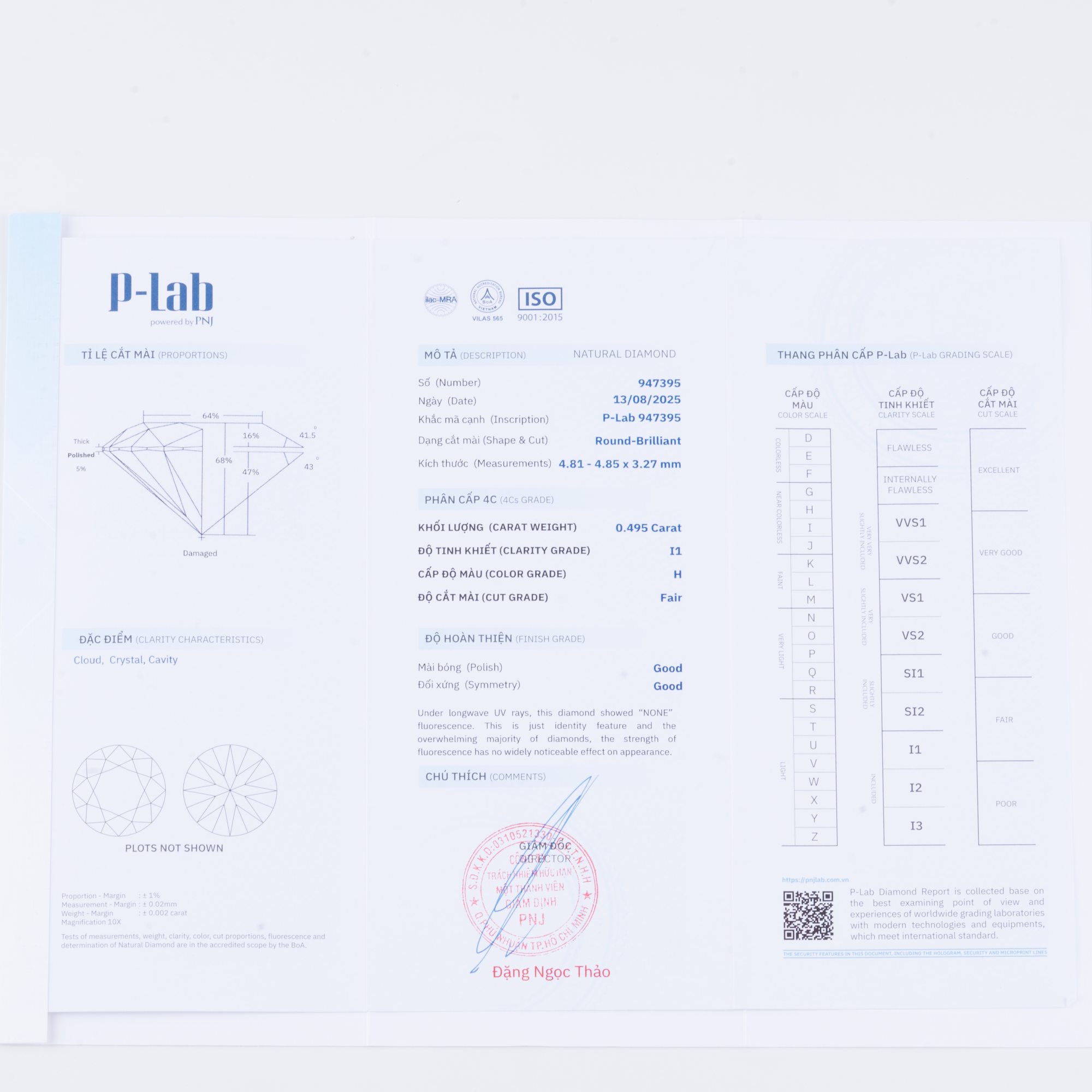 Nhẫn Kim cương 3 hàng tấm 585 NGD4002390 - Ảnh 4