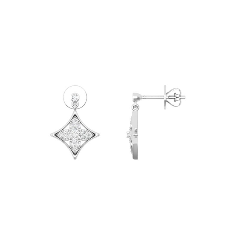 Bông tai Kim cương khung hoa rơi  416 TOT.BT2T16NUT12.W416