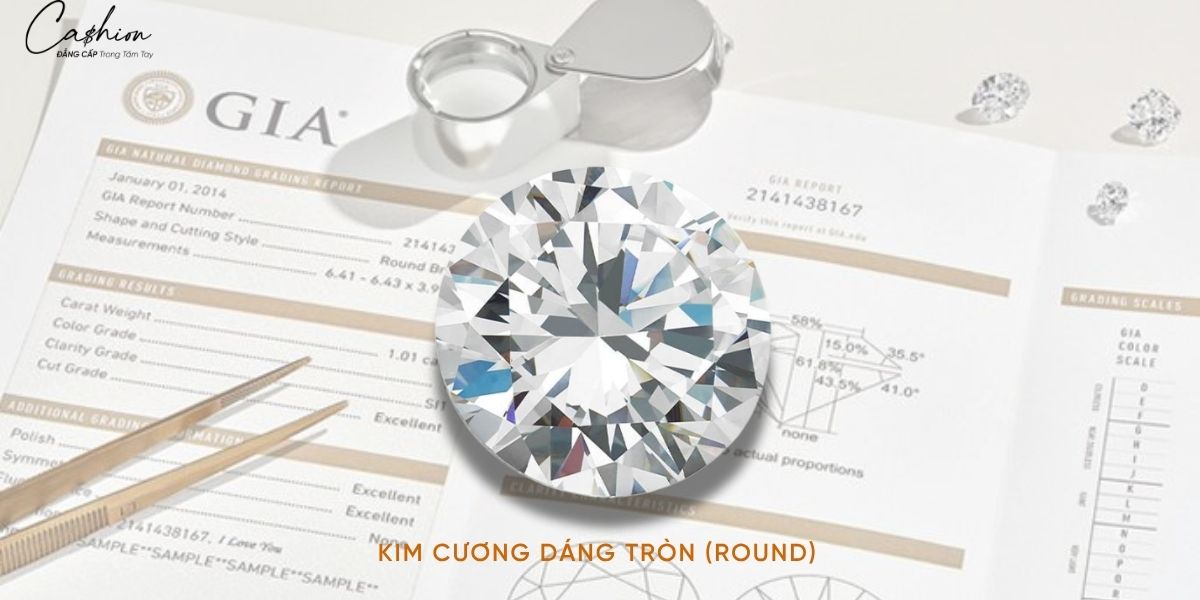 Hình ảnh: Hình ảnh thực tế kim cương viên dáng tròn.
