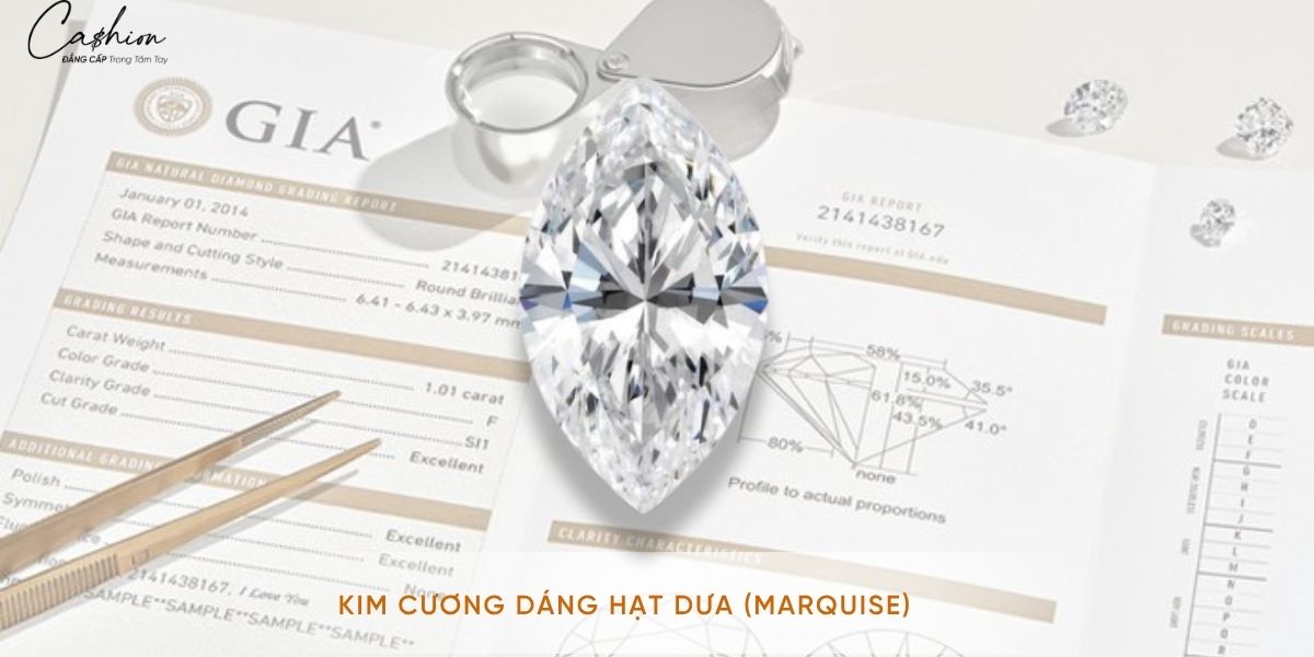Hình ảnh: Hình ảnh thực tế kim cương viên hạt dưa.