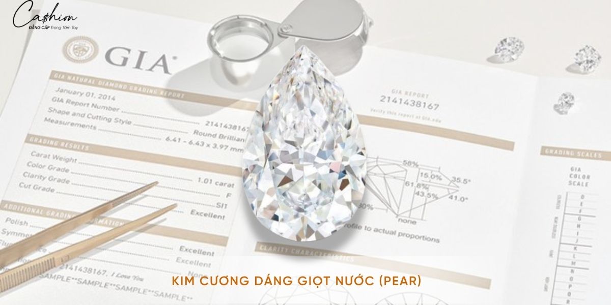 Hình ảnh: Hình ảnh thực tế kim cương viên giọt nước.