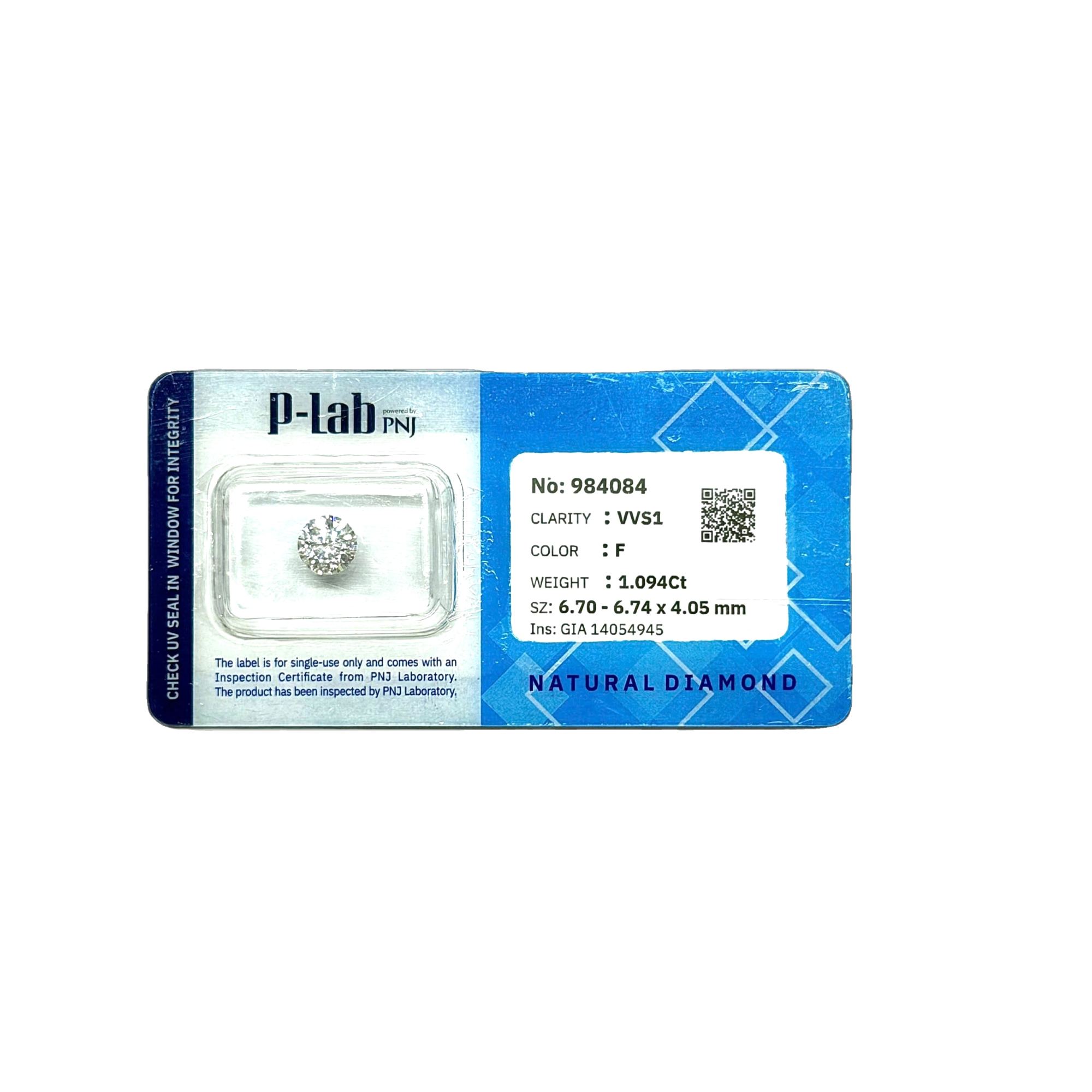 Kim cương viên 6.70 - 6.74 F VVS1 P-LAB DDD4017179 - Ảnh 2