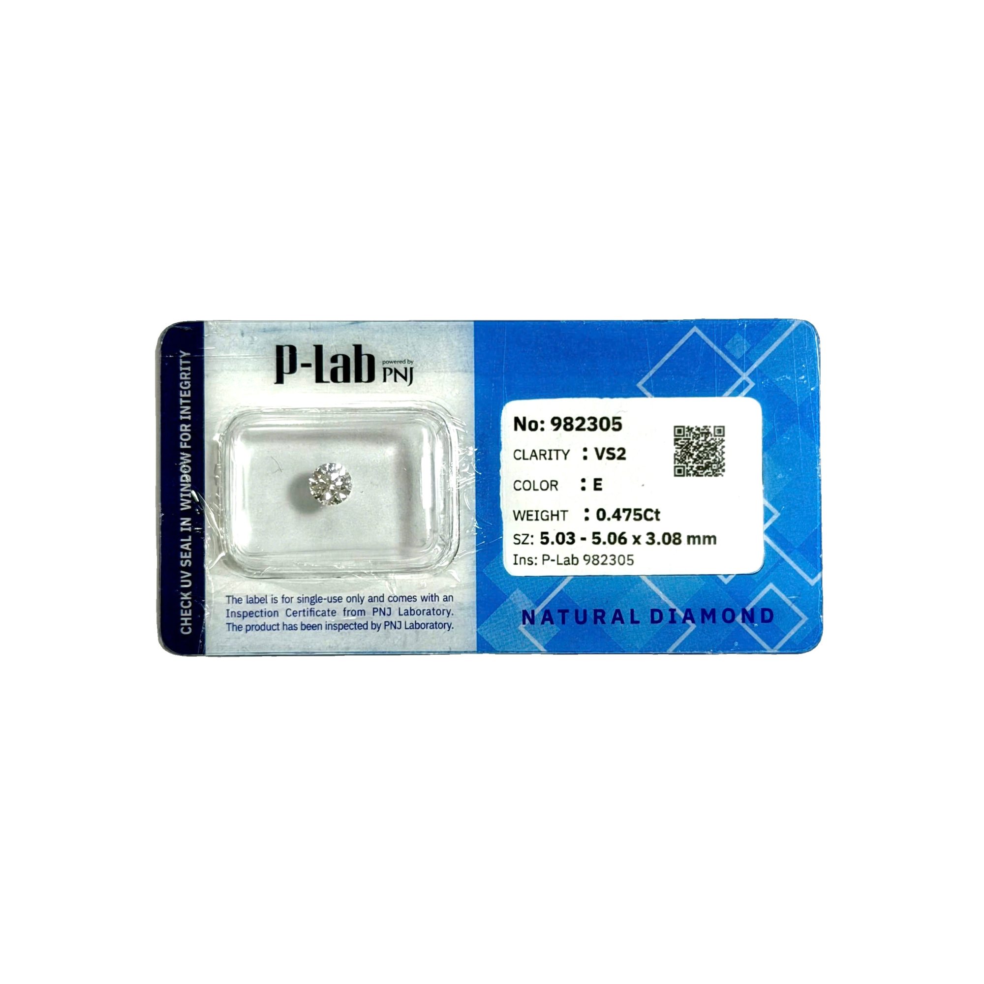Kim cương viên 5.03 - 5.06 E VS2 P-LAB DDD4017674 - Ảnh 2