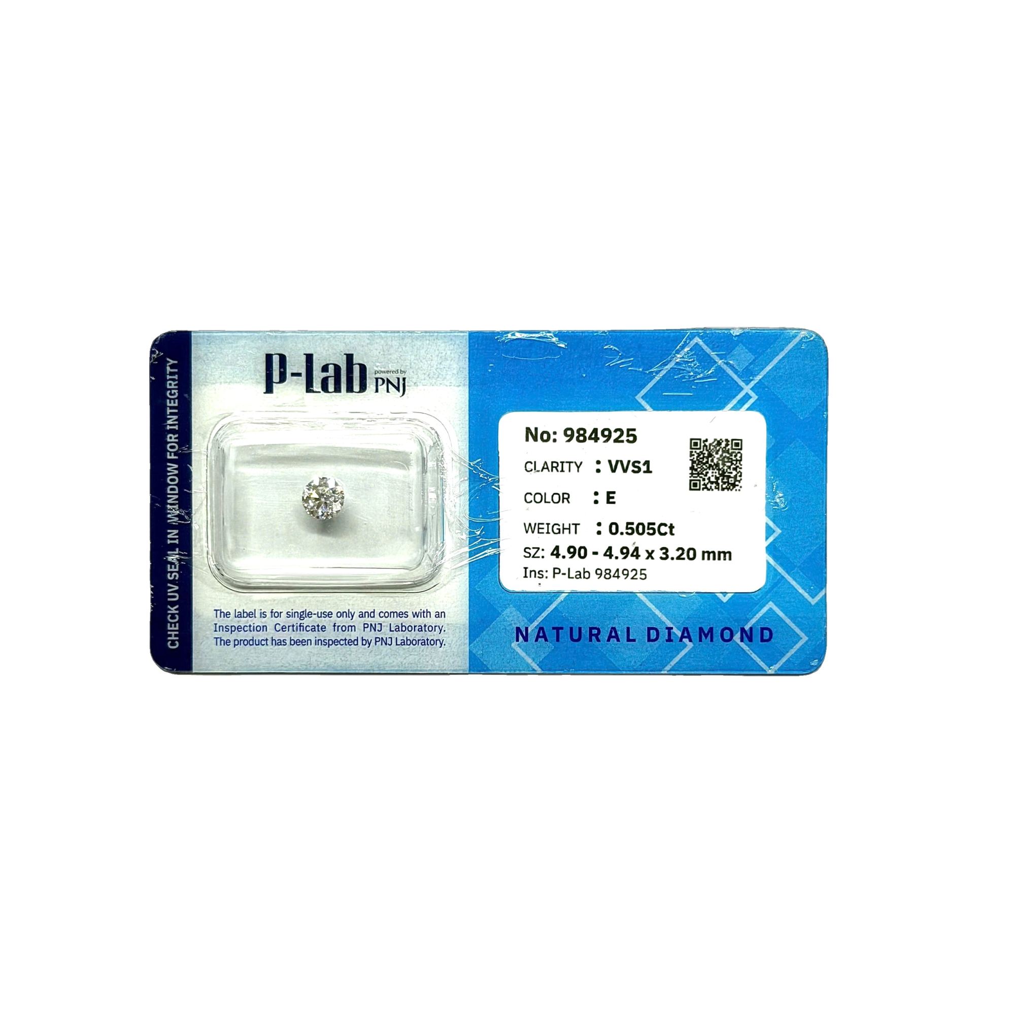 Kim cương viên 4.90 - 4.94 E VVS1 P-LAB DDD4017685 - Ảnh 2