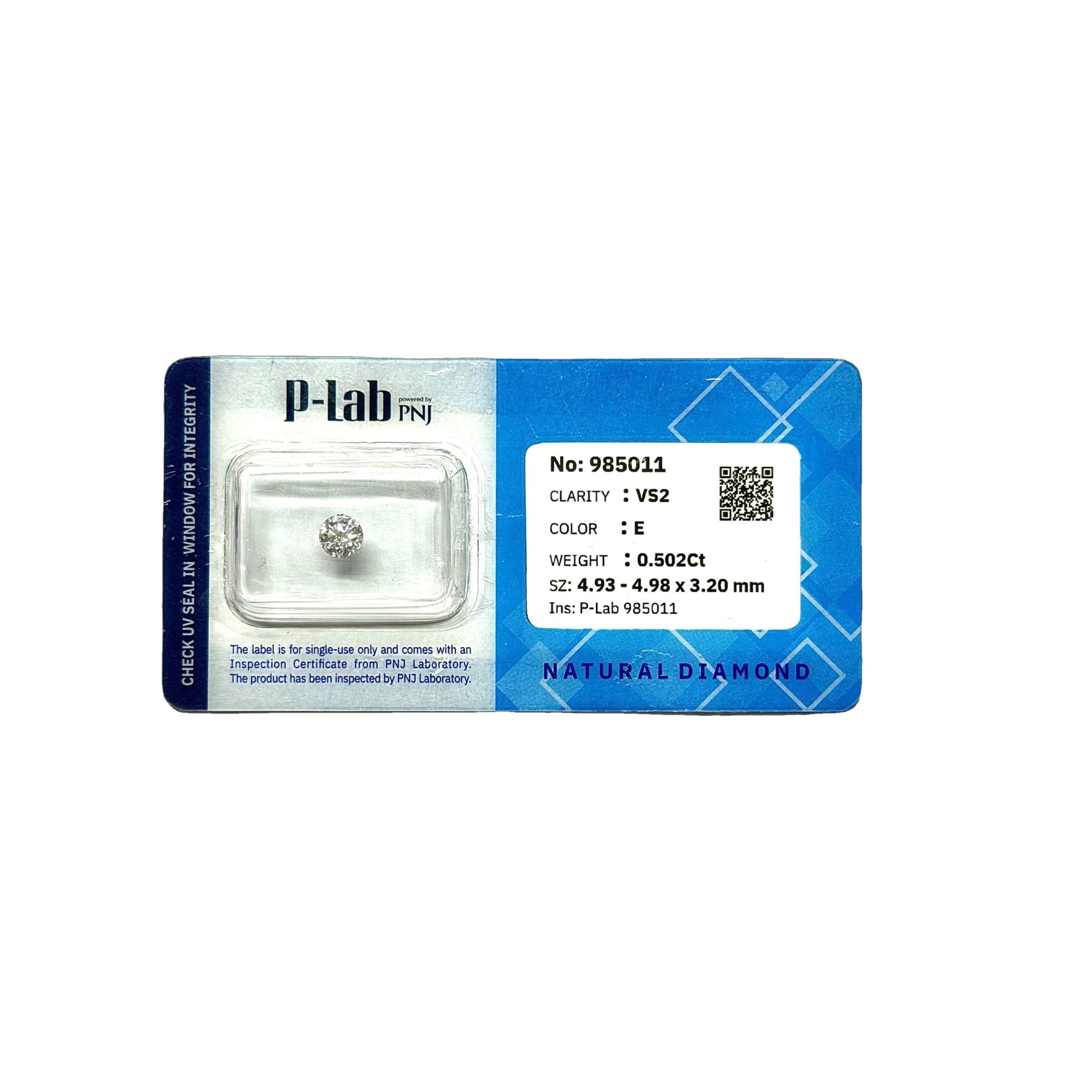 Kim cương viên 4.93 - 4.98 E VS2 P-LAB DDD4017696 - Ảnh 2