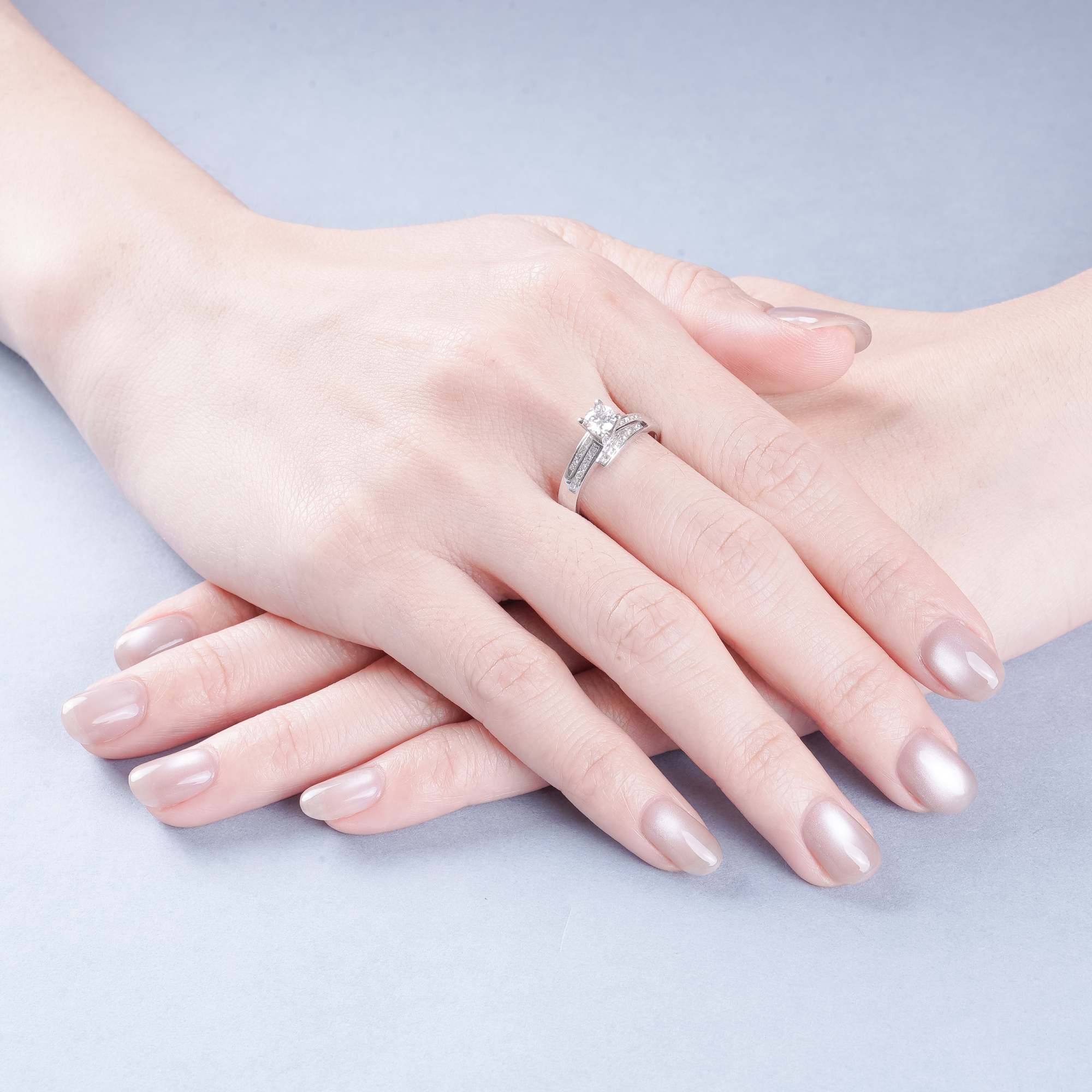 Nhẫn Kim cương 3 hàng tấm 750 NGD0029352 - Ảnh 6