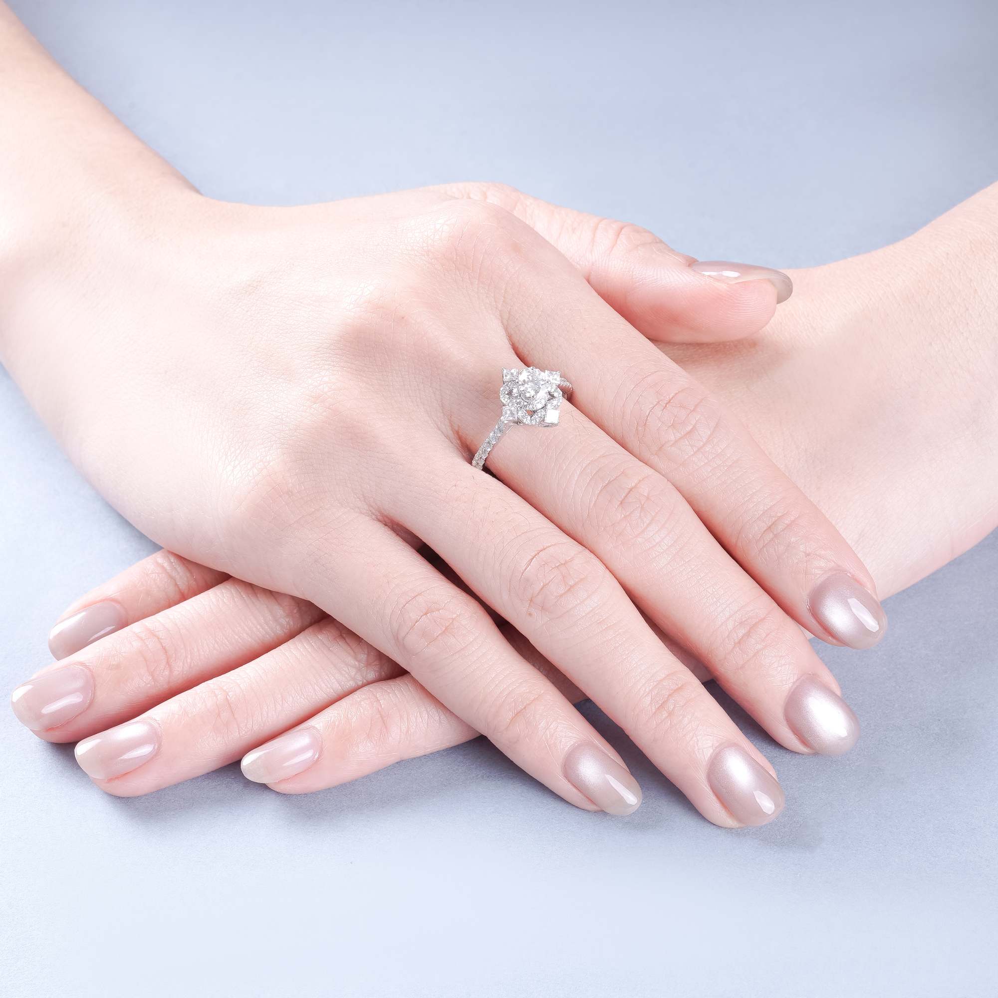Nhẫn Kim cương halo 750 NGD0029359 - Ảnh 5