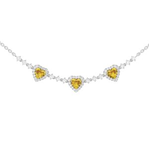 Dây cổ Kim cương tim Citrine 416 TIM.DC12T21NUTY9.W416