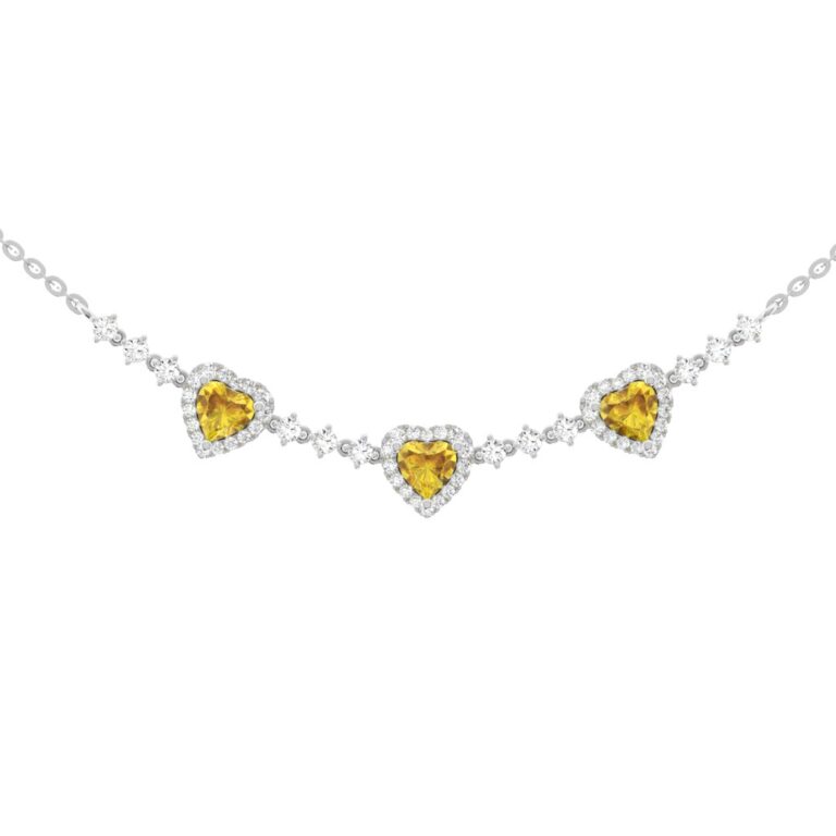 Dây cổ Kim cương tim Citrine 416 TIM.DC12T21NUTY9.W416