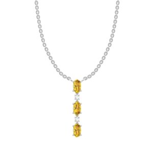 Dây cổ Kim cương thả rơi Citrine Oval 416 TOT.DC2T17TY7.W416
