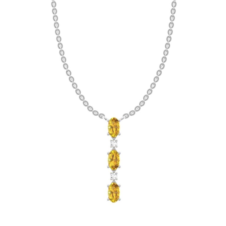 Dây cổ Kim cương thả rơi Citrine Oval 416 TOT.DC2T17TY7.W416