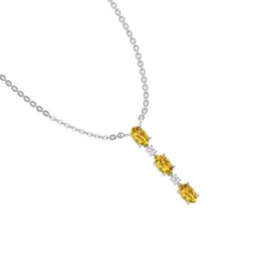 Dây cổ Kim cương thả rơi Citrine Oval 416 TOT.DC2T17TY7.W416