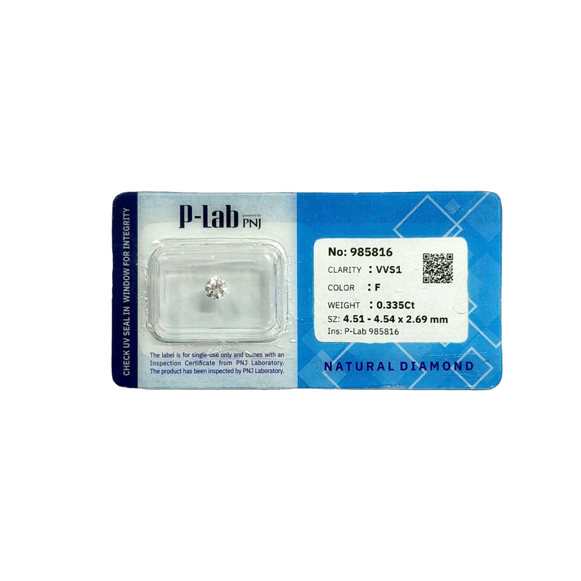 Kim cương viên 4.51 - 4.54 F VVS1 P-LAB DDD4015540 - Ảnh 2