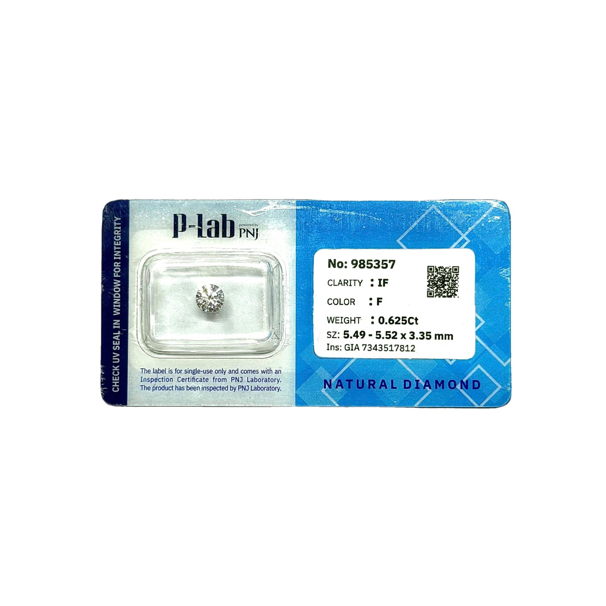 Kim cương viên 5.49 - 5.52 F IF P-LAB DDD4015785 - Ảnh 2