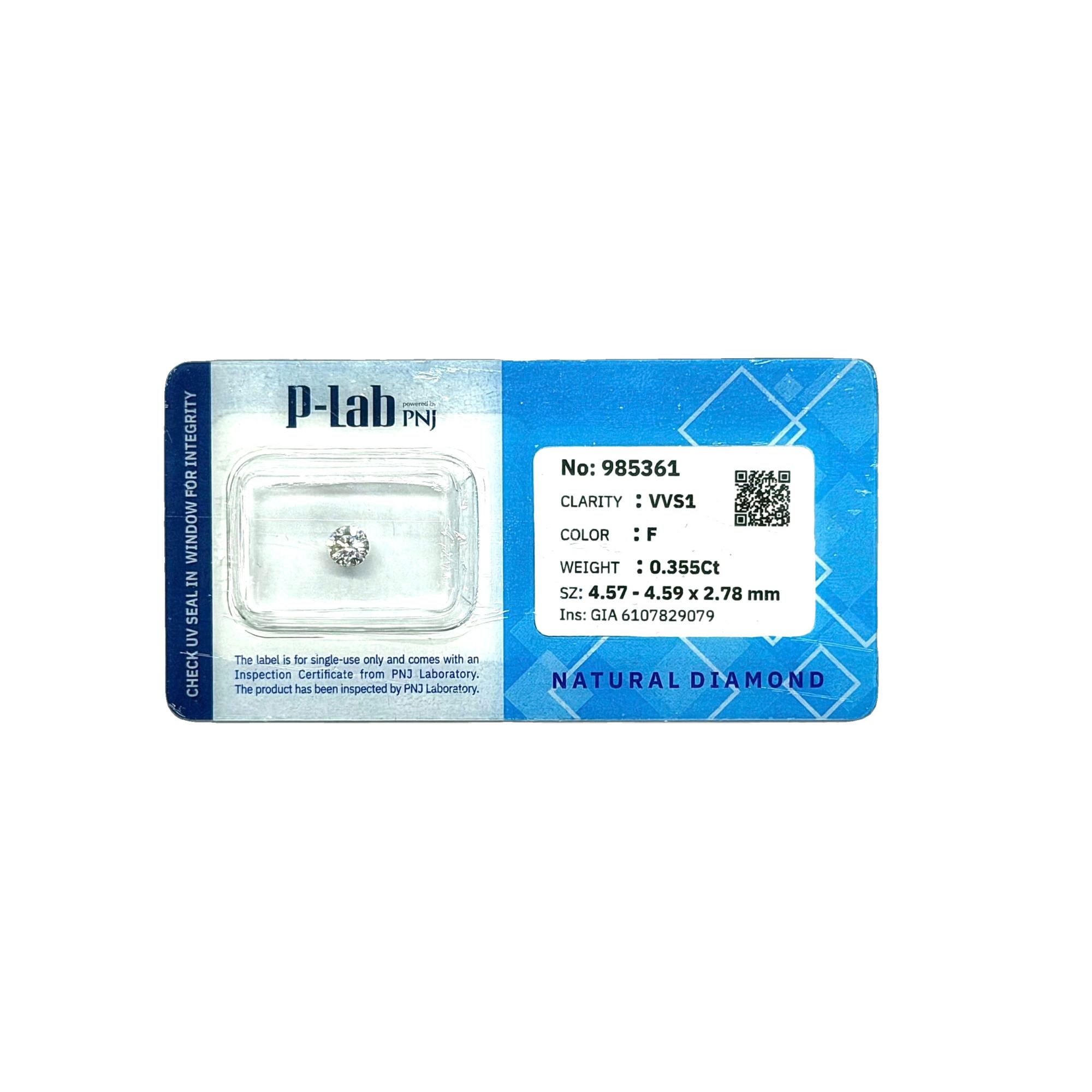 Kim cương viên 4.57 - 4.59 F VVS1 P-LAB DDD4018098 - Ảnh 2
