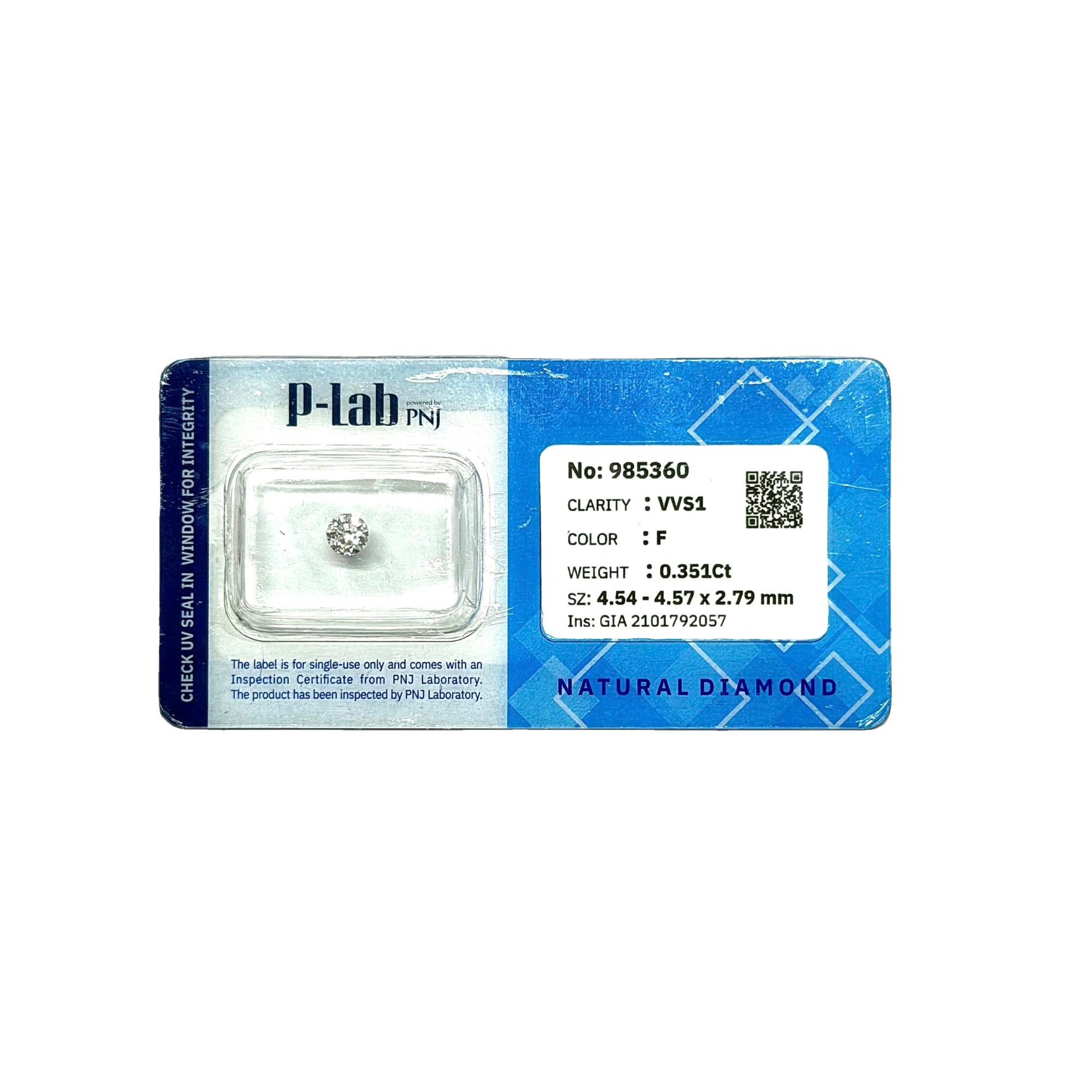 Kim cương viên 4.54 - 4.57 F VVS1 P-LAB DDD4018099 - Ảnh 2