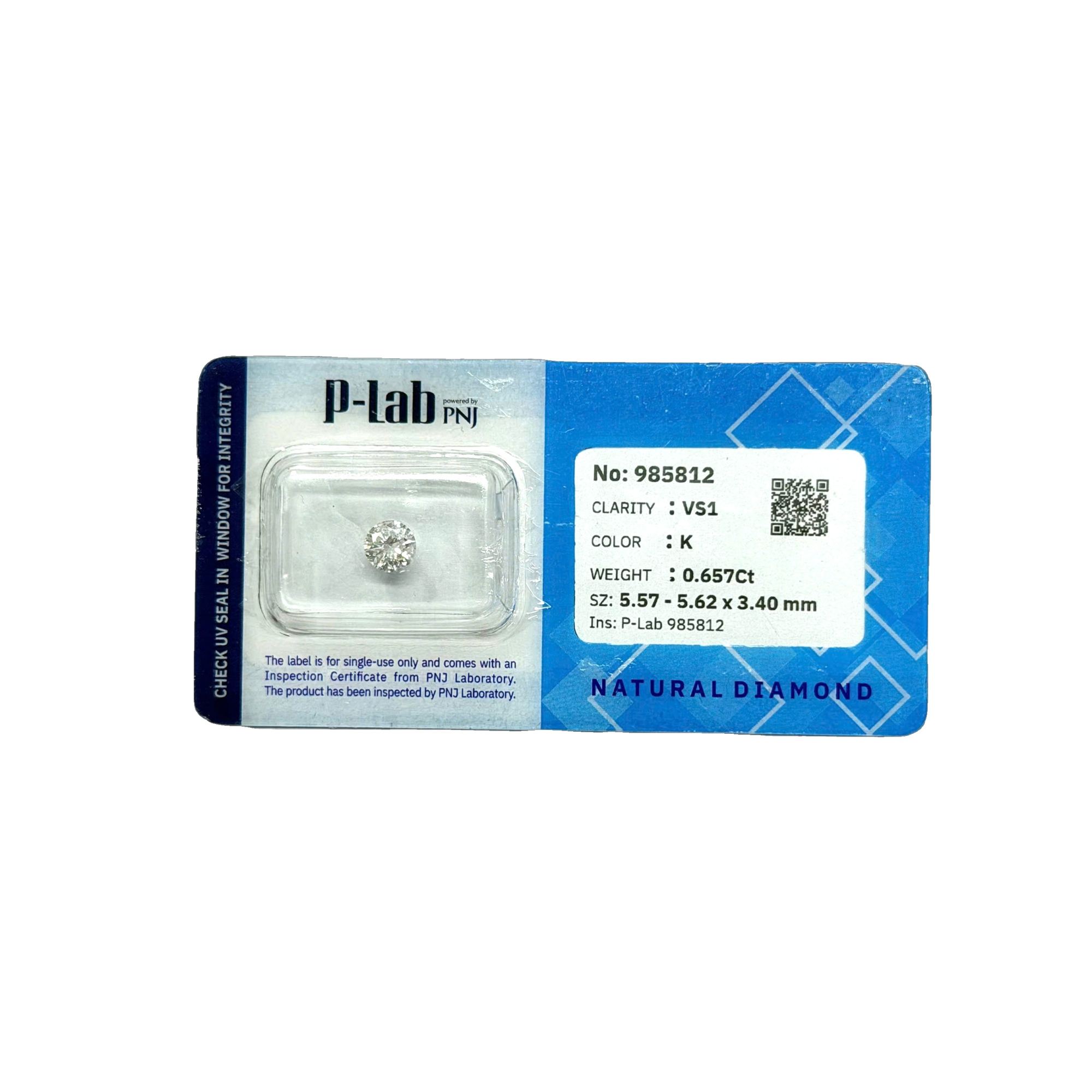Kim cương viên 5.57 - 5.62 K VS1 P-LAB DDD4018186 - Ảnh 2