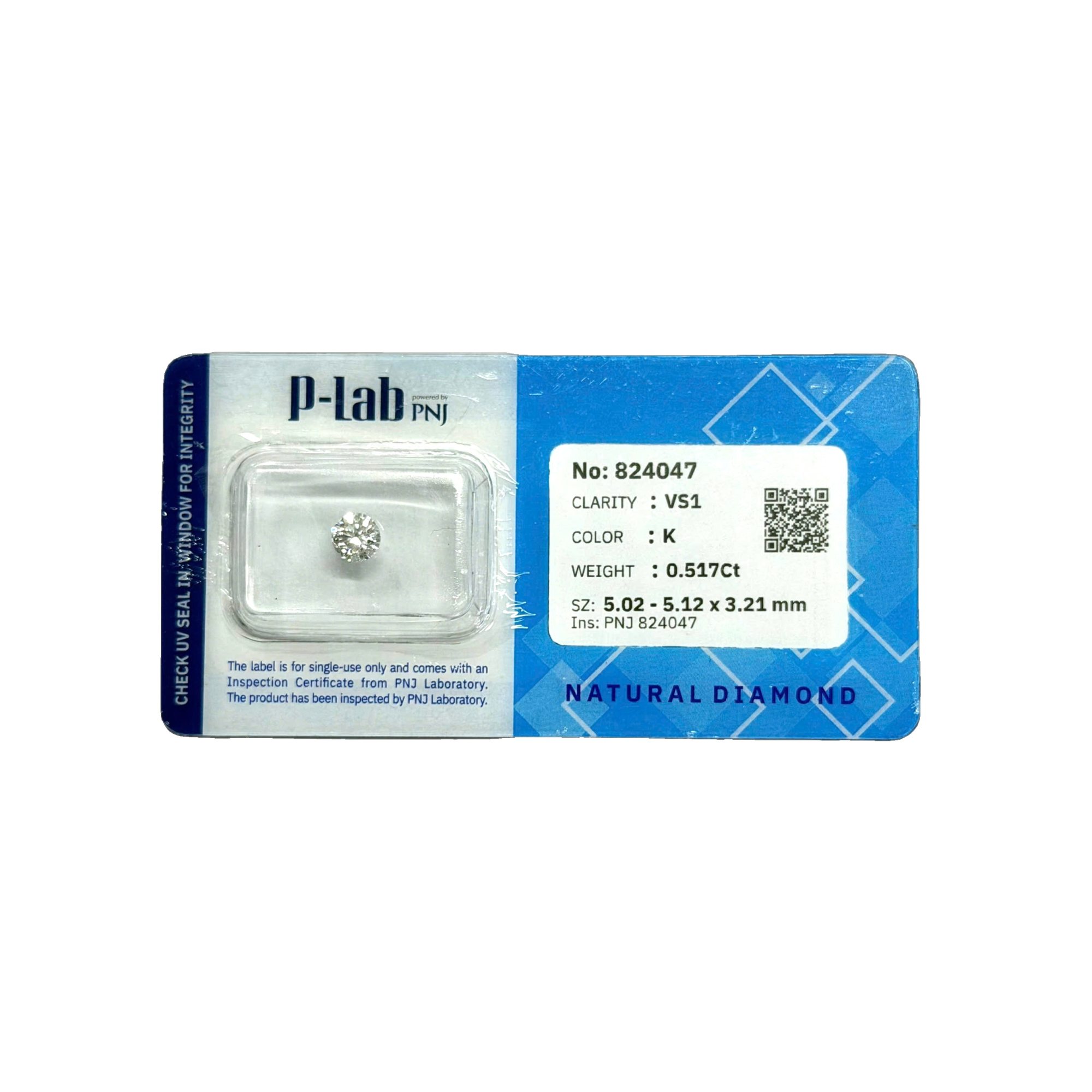 Kim cương viên 5.02 - 5.12 K VS1 P-LAB DDD4018200 - Ảnh 2