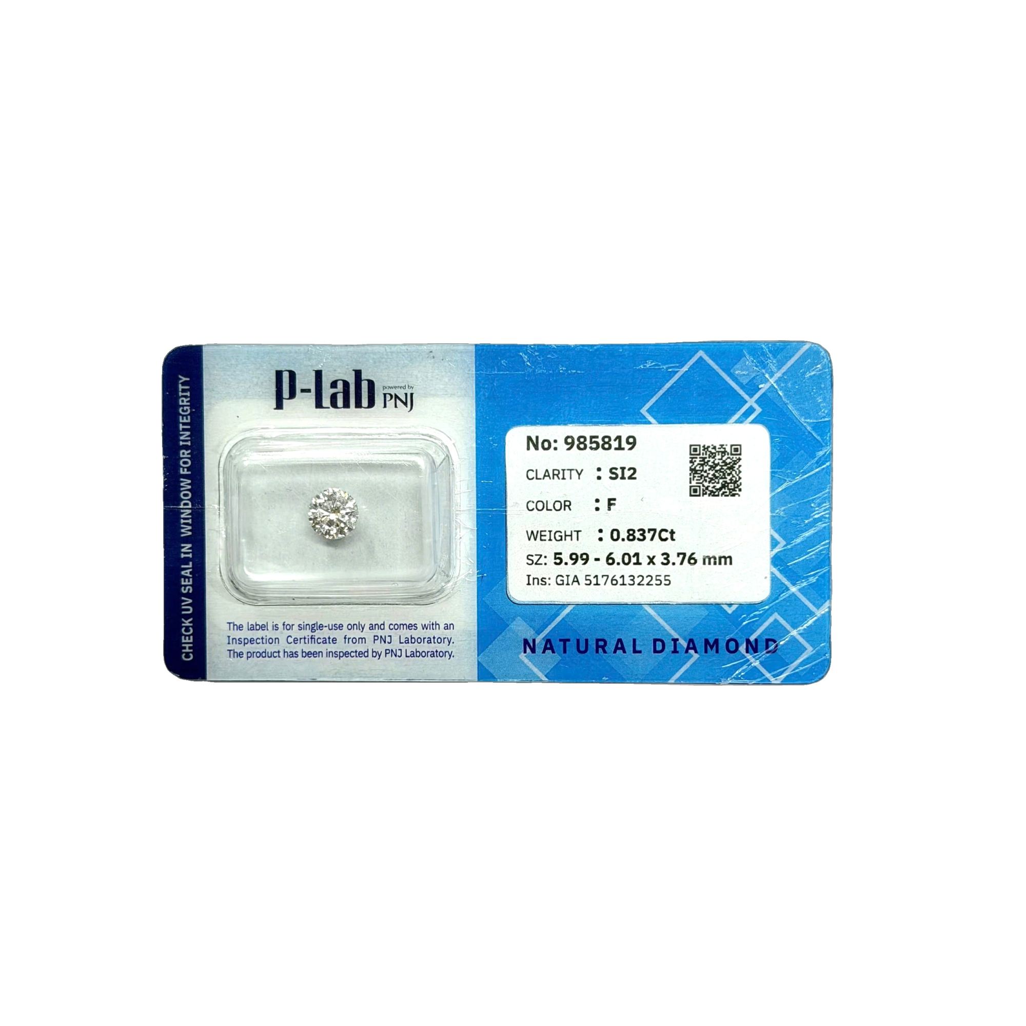 Kim cương viên 5.99 - 6.01 F SI2 P-LAB, GIA DDD4018237 - Ảnh 2