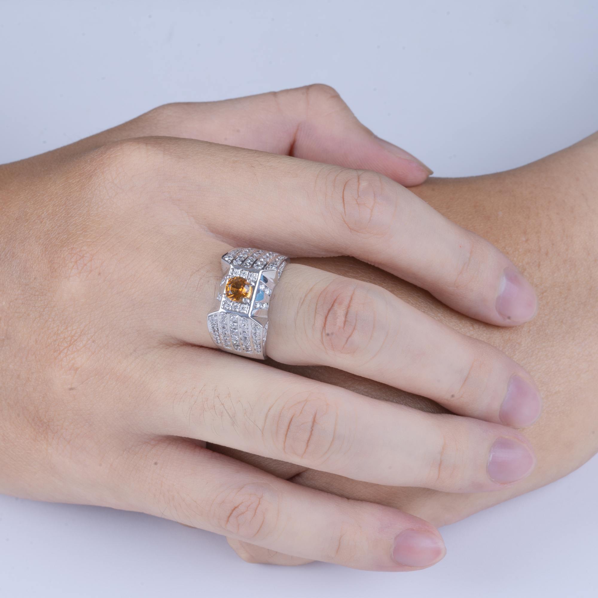 Nhẫn Đá Citrine 750 NGD0030919 - Ảnh 4