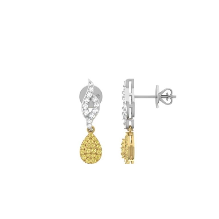 Đôi bông Kim cương thả rơi 585 TCL.YELLOW.BT14T14NUTY15.W585
